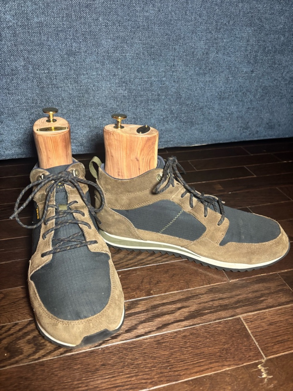 Teva Men's Brown and Navy Suede-Trim Sneakers - Picture 3 of 5